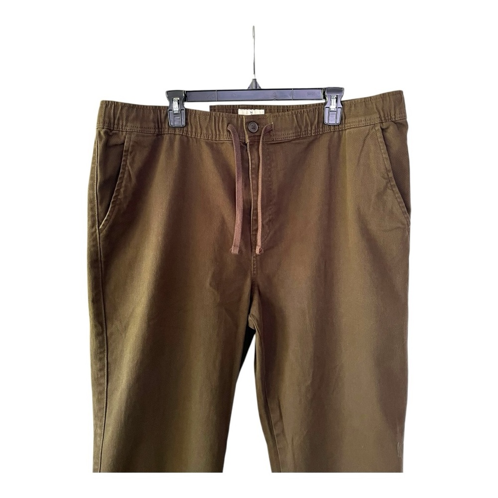Men's Drawstring Chino Pants in Brown - Mutual Weave NWT